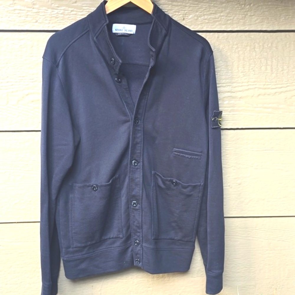 Stone Island cotton Terry sport jacket large black l